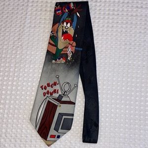 Vintage 1996 LOONEY TUNES MANIA Taz Football Tie